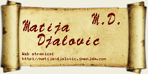 Matija Đalović vizit kartica